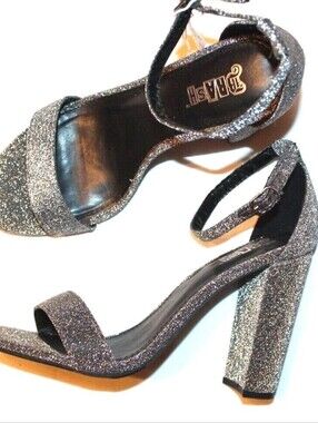 Glitter Block Heel Sandals